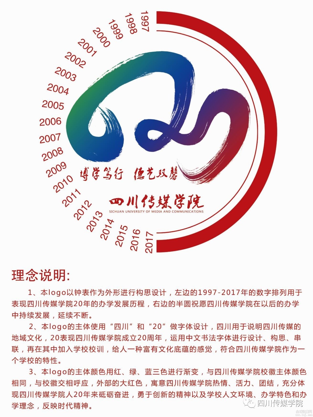 四川传媒学院20周年校庆入围logo最终投票