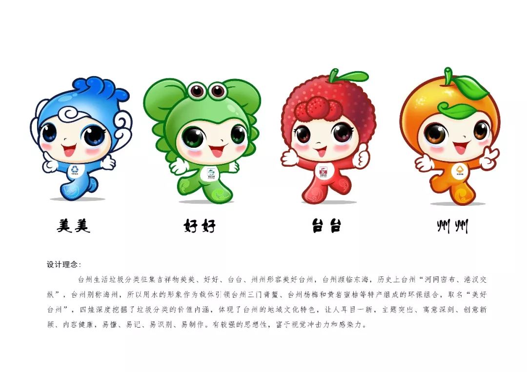 台州市生活垃圾分类吉祥物评选结果出炉!