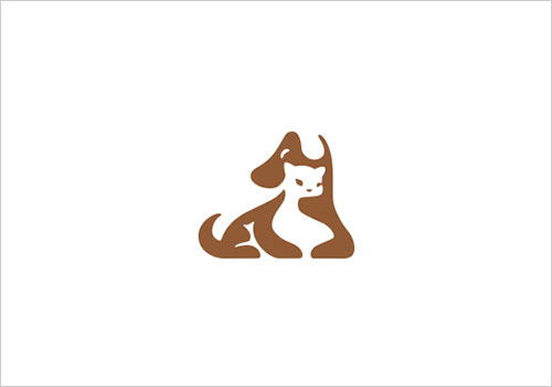 有趣的负空间动物logo设计
