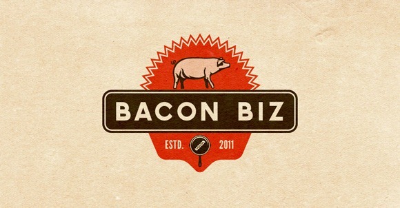 Retro Logo Bacon Biz